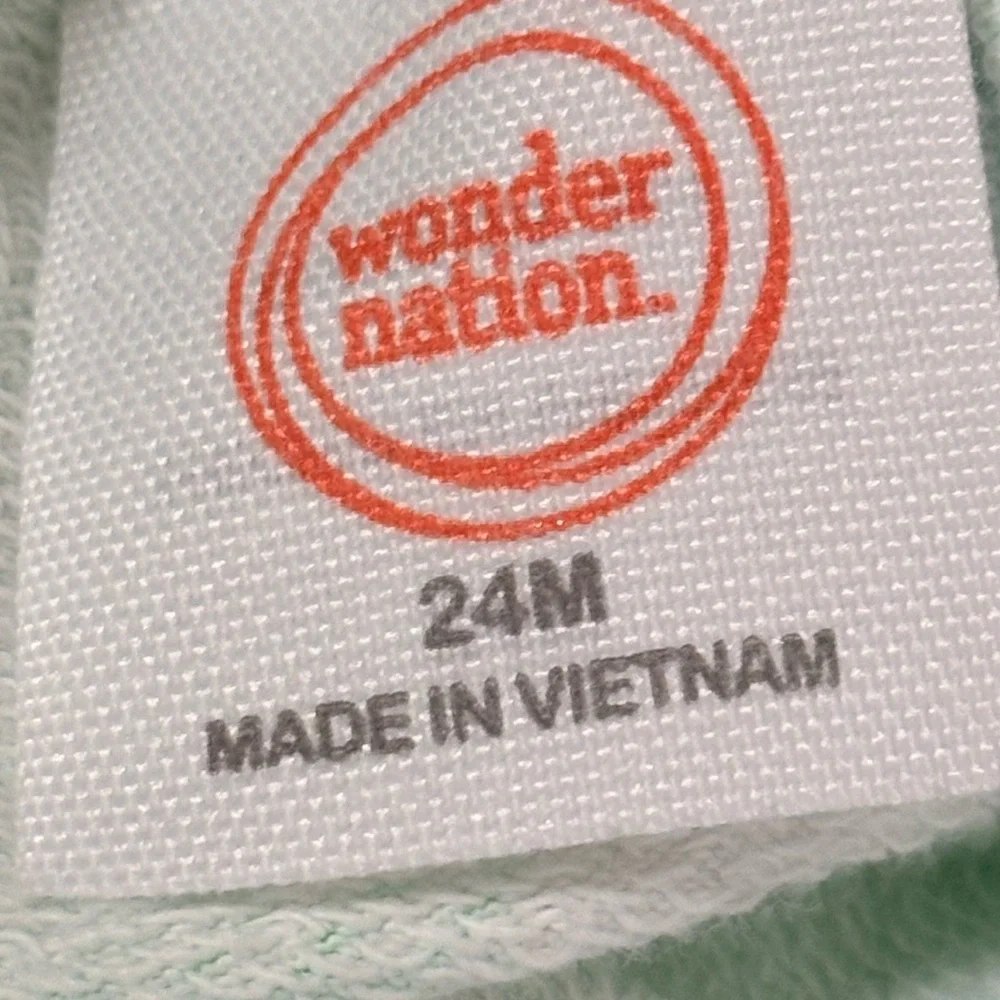 Wonder nation Girl Green Pinafore Dress with diaper cover 24ms